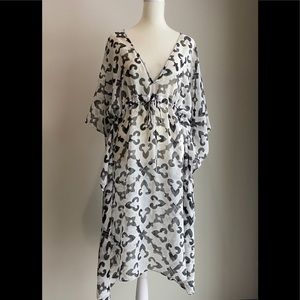 Echo Black and Cream Coverup Dress One Size